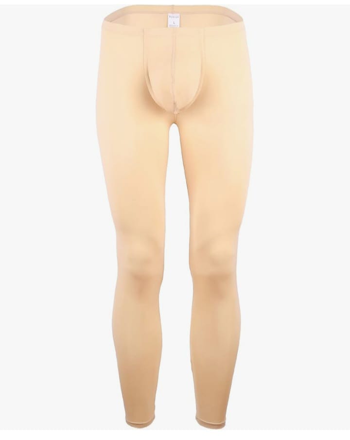 Men's Ice Silk Underwear Pants Low Rise Long John Leggings